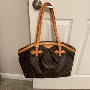 Louis Vuitton Classic Brown and Tan Tote